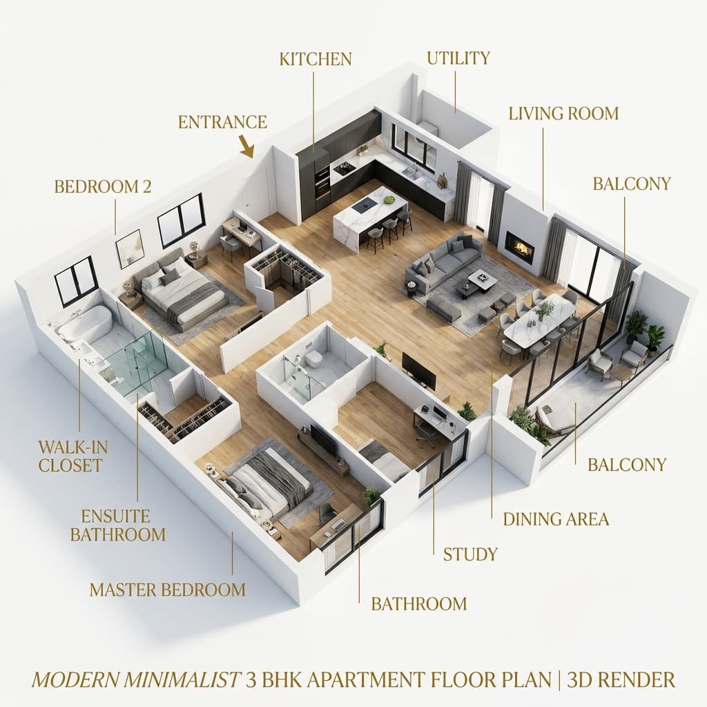 2BHK Floor Plan Layout