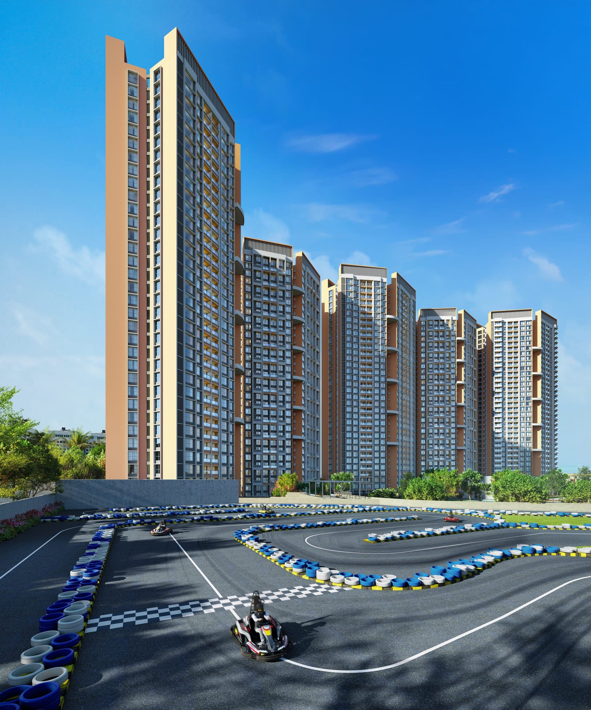 Gera Hinjewadi project entrance rendering backdrop
